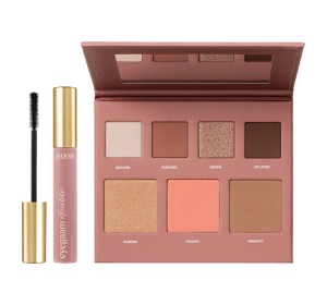 Paese Double Glow Look подарунковий набір для макіяжу: туш для вій 2-в-1 Eyegasm Double Serum Mascara 9 мл + палітра для обличчя та очей Get The Glow Look 16 г