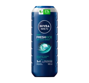 NIVEA MEN FRESH KICK ГЕЛЬ ДЛЯ МЫТЬЯ ТЕЛА, ЛИЦА И ВОЛОС 250МЛ