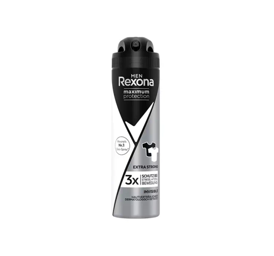 REXONA MEN MAXIMUM PROTECTION EXTRA STRONG АНТИПЕРСПИРАНТ-СПРЕЙ ДЛЯ МУЖЧИН INVISIBLE 150ML