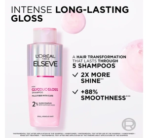 LOREAL ELSEVE GLYCOLIC GLOSS ШАМПУНЬ ДЛЯ МАТОВОГО ТА ЖОРСТКОГО ВОЛОССЯ 200 МЛ