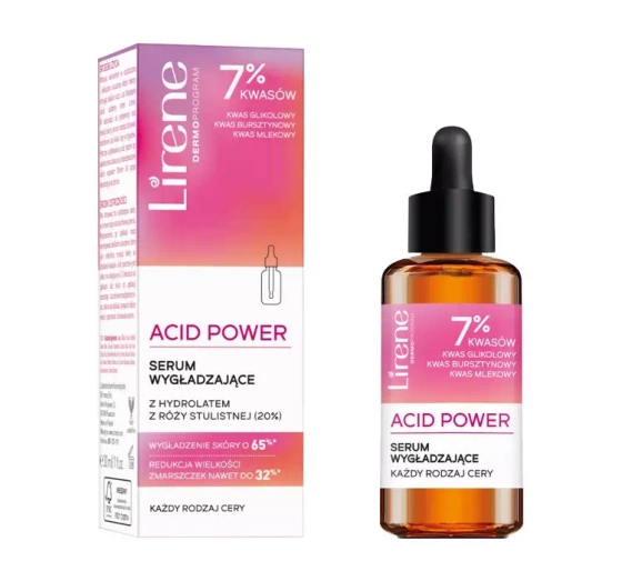 LIRENE DERMOPROGRAM ACID POWER РОЗГЛАДЖУЮЧА СИРОВАТКА ДЛЯ ОБЛИЧЧЯ ДЛЯ ВСІХ ТИПІВ ШКІРИ 30МЛ