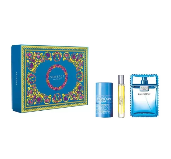 VERSACE EAU FRAICHE ТУАЛЕТНА ВОДА 100МЛ + 10МЛ + ДЕЗОДОРАНТ 75МЛ