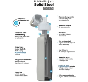 Dafi Solid Steel Cold термобутылка с угольным фильтром 0,5 л жемчужно-белая