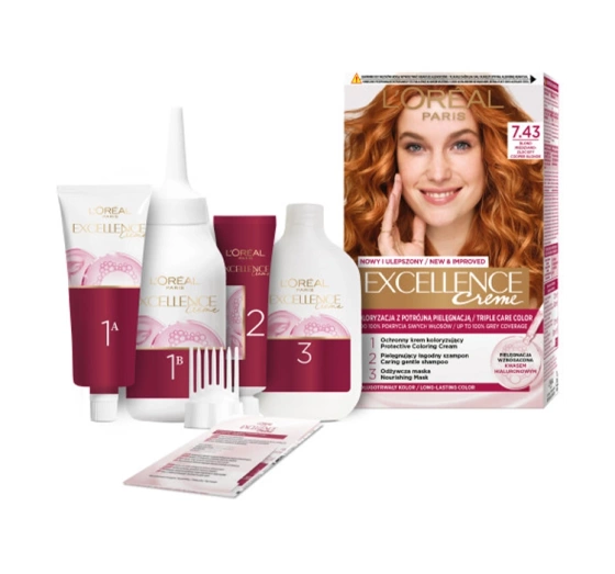 Нажмите на картинку, чтобы ее увеличить LOREAL EXCELLENCE CREME 7.43 МЕДНО ЗОЛОТОЙ БЛОНД