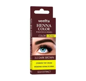 VENITA HENNA COLOR КРЕМОВА ХНА ДЛЯ БРІВ 3.0 DARK BROWN 15Г + 15Г