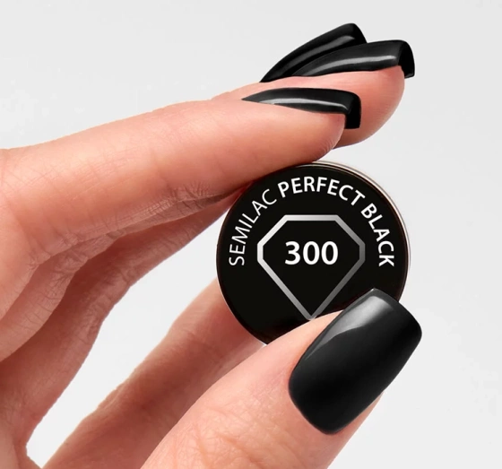 SEMILAC ALLSUPER COVER ГЕЛЬ-ЛАК 300 PERFECT BLACK 7МЛ