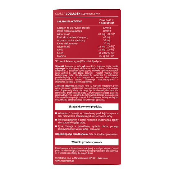 NOBLE HEALTH CLASS A COLLAGEN КОЛЛАГЕН 90 КАПСУЛ
