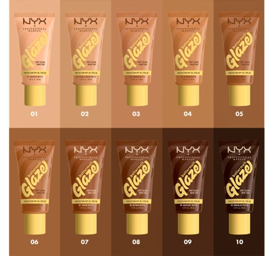Нажмите на картинку, чтобы ее увеличить NYX Professional Makeup Buttermelt Glaze тональный крем SPF30 06 Praline Butta 30 мл