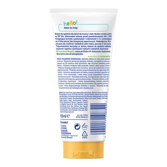 Нажмите на картинку, чтобы ее увеличить NIVEA SUN Kids Daily UV Protect детский бальзам для загара для лица и тела SPF50+ 100 мл