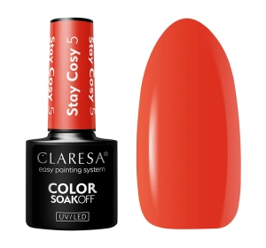 CLARESA SOAK OFF ГЕЛЬ-ЛАК STAY COSY 5 5МЛ