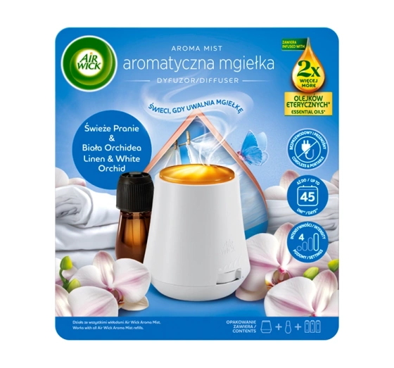 Air Wick автоматический освежитель воздуха + сменный блок Свежая Стирка & Белая Орхидея 20 мл