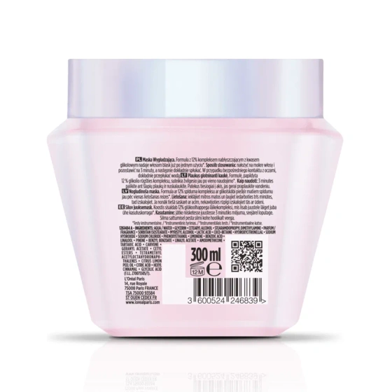 L’Oréal Paris Elseve Glycolic Gloss розгладжувальна маска для тьмяного волосся без блиску 300 мл