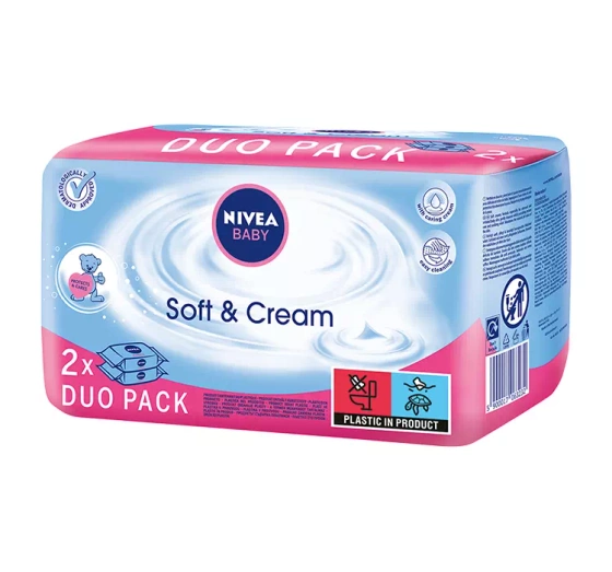 NIVEA BABY DUO PACK СЕРВЕТКИ SOFT&CREAM 2X63