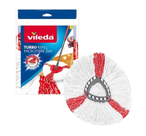 Vileda Turbo 2in1 Microfibre Refill сменная насадка для вращающегося шнурового швабры, 1 шт.