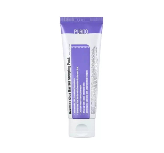 PURITO DERMIDE CICA BARRIER SLEEPING PACK  ВІДНОВЛЮВАЛЬНИЙ КРЕМ НА НІЧ З ЩИТОЛИСТНИКОМ АЗІЙСЬКИМ 80МЛ