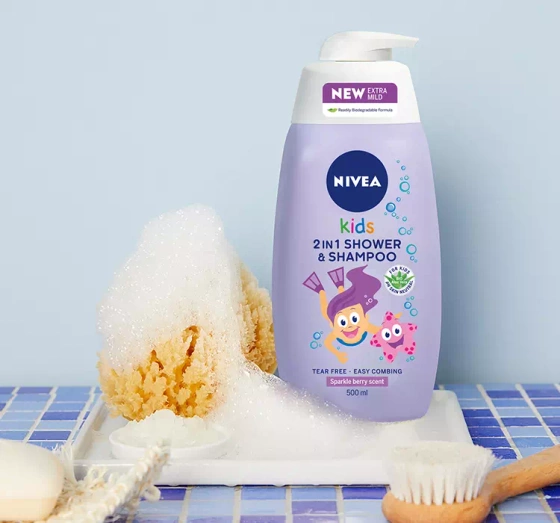 NIVEA KIDS 3 IN 1 SHOWER & SZAMPOO ГЕЛЬ ДЛЯ МИТТЯ ТІЛА І ВОЛОССЯ BERRY 500МЛ