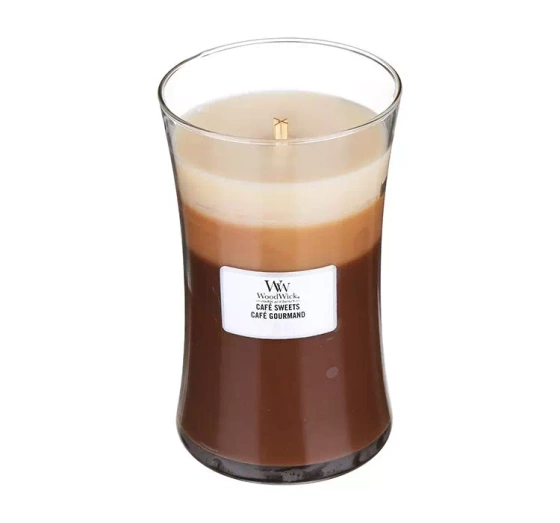 Натисніть на картинку, щоб її збільшити WOODWICK LARGE JAR CANDLE АРОМАТИЧНА СВІЧКА TRILOGY CAFE SWEETS 610Г