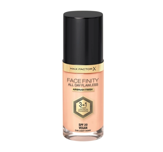 MAX FACTOR FACEFINITY ALL DAY FLAWLESS 3IN1 ВЕГАНСЬКИЙ ТОНАЛЬНИЙ ЗАСІБ C40 LIGHT IVORY 30МЛ