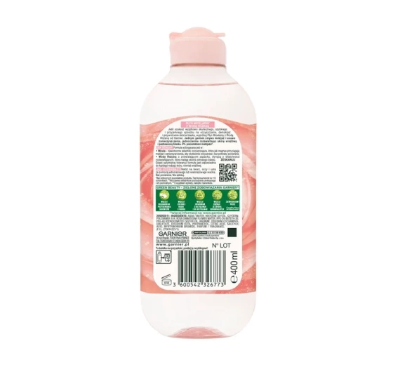 GARNIER SKIN NATURALS МИЦЕЛЛЯРНОЕ СРЕДСТВО С РОЗОВОЙ ВОДОЙ 400МЛ