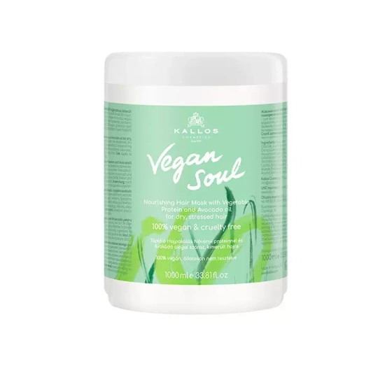 KALLOS VEGAN SOUL ВЕГАНСЬКА ЖИВИЛЬНА МАСКА ДЛЯ СУХОГО ТА ПОШКОДЖЕНОГО ВОЛОССЯ 1000МЛ