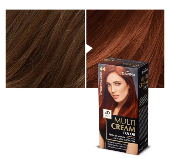 Нажмите на картинку, чтобы ее увеличить JOANNA MULTI CREAM COLOR КРАСКА ДЛЯ ВОЛОС 44 INTENSYWNA MIEDŹ