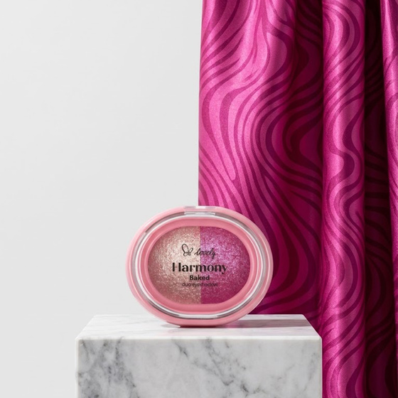 Натисніть на картинку, щоб її збільшити Lovely Harmony Baked Duo Eyeshadow дует блескучих тіней для повік 02 4 г