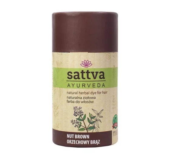 SATTVA AYURVEDA НАТУРАЛЬНА ТРАВ'ЯНА ФАРБА НА ОСНОВІ ХНИ ГОРІХОВО-КОРИЧНЕВИЙ 150Г