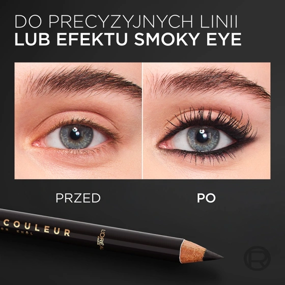 Натисніть на картинку, щоб її збільшити L'Oréal Paris Haute Couleur Kohl кремовий олівець для очей 110 Black Silk / Noir Silk 1,2 г