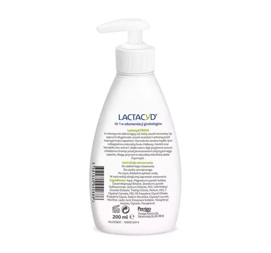 LACTACYD FRESH ОСВІЖАЮЧИЙ ГЕЛЬ ДЛЯ ІНТИМНОЇ ГІГІЄНИ З ДОЗАТОРОМ 200МЛ