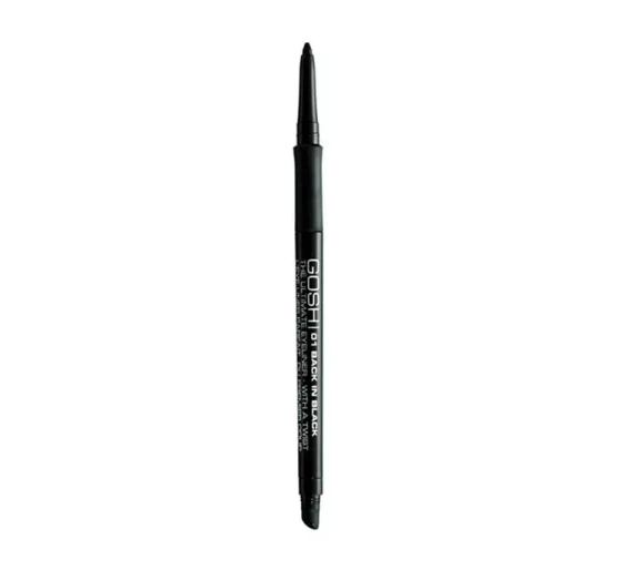 GOSH THE ULTIMATE EYELINER АВТОМАТИЧНИЙ ОЛІВЕЦЬ ДЛЯ ОЧЕЙ З ГУМКОЮ 01 BLACK IN BLACK 0,4 Г