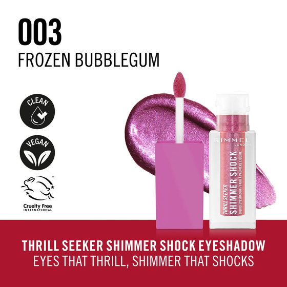 Rimmel Thrill Seeker Shimmer Shock рідкі тіні для повік 003 Frozen Bubblegum 3,5 мл