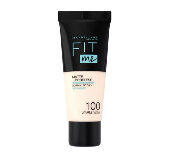 MAYBELLINE FIT ME МАТУЮЧИЙ ТОНАЛЬНИЙ ЗАСІБ 100 WARM IVORY 30МЛ