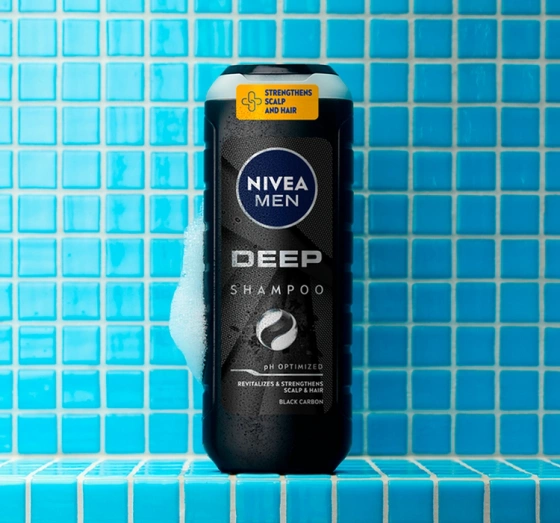 Натисніть на картинку, щоб її збільшити NIVEA MEN Deep шампунь для чоловіків для волосся 500 мл