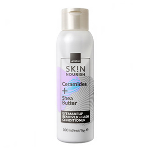 Avon Sk!n Nourish Ceramides + Shea Butter молочко для снятия макияжа с глаз с кондиционером для ресниц 2 в 1 100 мл