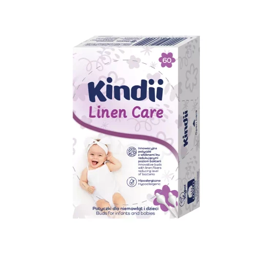 CLEANIC KINDII LINEN CARE ВАТНЫЕ ПАЛОЧКИ ДЛЯ ДЕТЕЙ И МЛАДЕНЦЕВ 60 ШТУК