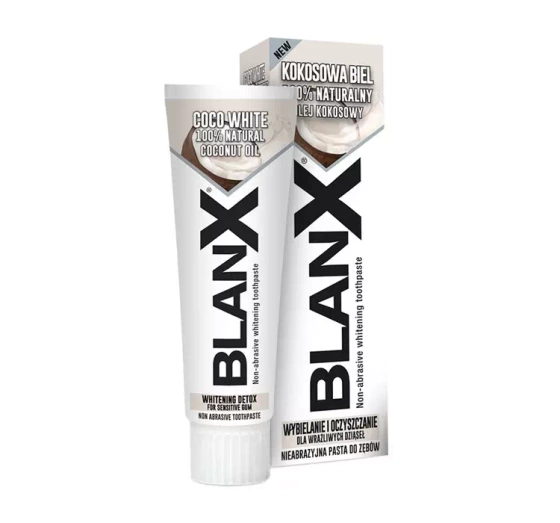 BLANX COCO WHITE НЕАБРАЗИВНАЯ ОТБЕЛИВАЮЩАЯ ЗУБНАЯ ПАСТА 75МЛ