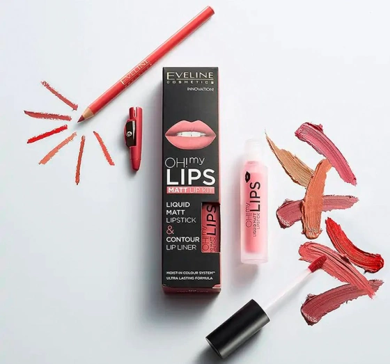 EVELINE OH MY LIPS РІДКА ПОМАДА І КОНТУРНИЙ ОЛІВЕЦЬ 1