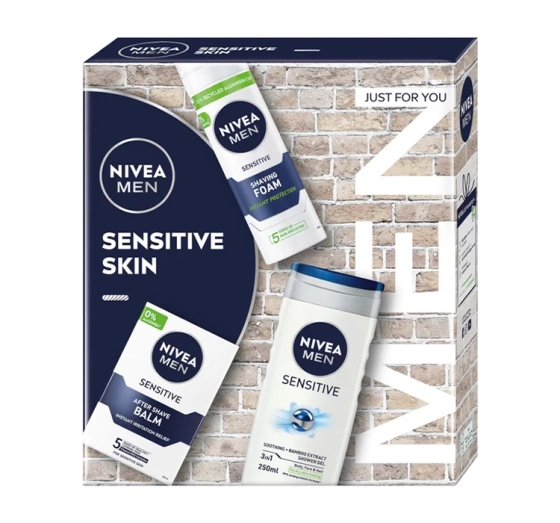 Нажмите на картинку, чтобы ее увеличить Nivea Men набор косметики для мужчин бальзам после бритья + пена для бритья + гель для душа