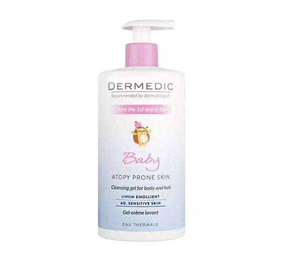DERMEDIC BABY LINUM EMOLIENT КРЕМОВИЙ ГЕЛЬ ДЛЯ МИТТЯ ТІЛА І ВОЛОССЯ ДЛЯ ДІТЕЙ 500МЛ