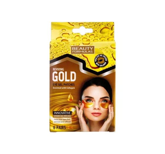 BEAUTY FORMULAS REVIVING GOLD EYE GEL PATCHES ГЕЛЕВІ ПАТЧІ ПІД ОЧІ З КОЛАГЕНОМ 6 ШТУК