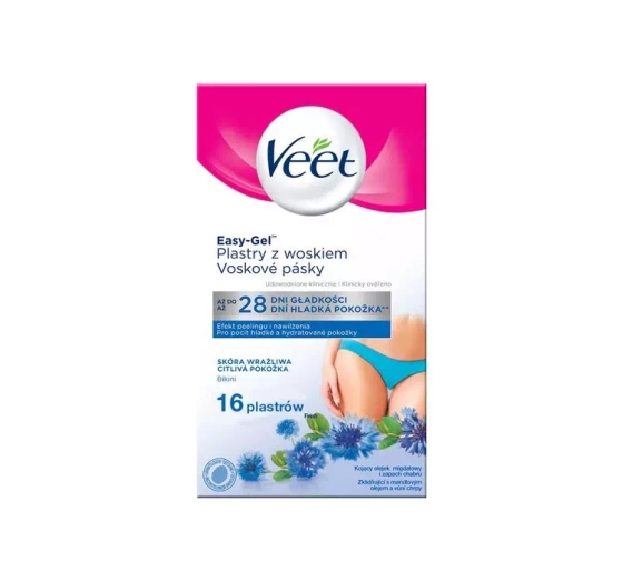VEET EASY-GEL ПЛАСТИРІ З ВОСКОМ ДЛЯ ДЕПІЛЯЦІ ЗОНИ БІКІНІ 16 ШТ