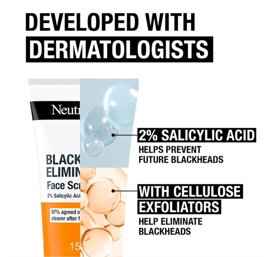 Neutrogena Blackhead Eliminating Face Scrub 2% Salicylic Acid пилинг для лица для кожи с недостатками 150 мл