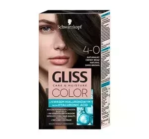 GLISS CARE & MOISTURE COLOR КРАСКА ДЛЯ ВОЛОС С ГИАЛУРОНОВОЙ КИСЛОТОЙ 4-0