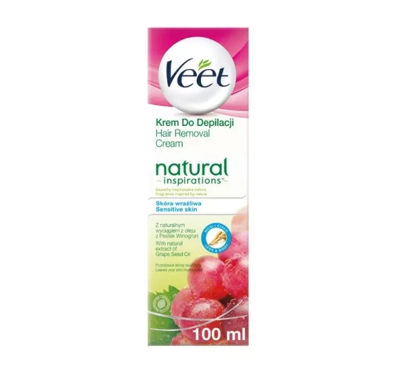VEET NATURAL INSPIRATIONS КРЕМ ДЛЯ ДЕПІЛЯЦІЇ З ОЛІЄЮ З ВИНОГРАДНИХ КІСТОЧОК 100МЛ