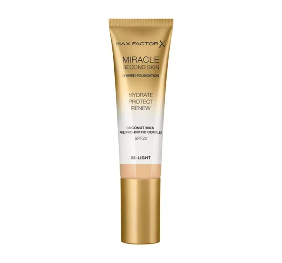 MAX FACTOR MIRACLE SECOND SKIN ТОНАЛЬНОЕ СРЕДСТВО 03 LIGHT 30МЛ