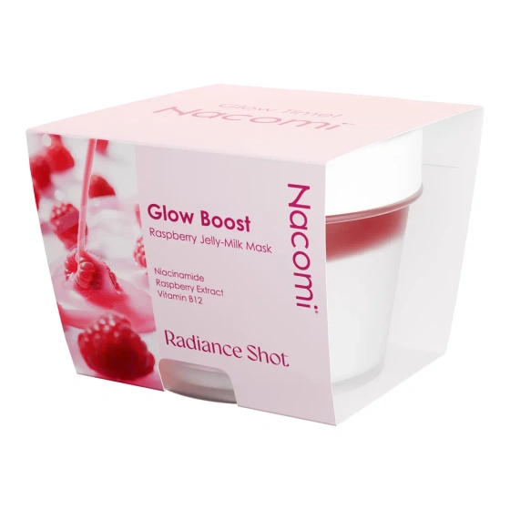Nacomi Glow Boost Raspberry Jelly Milk Mask Radiance Shot освітлююча маска для обличчя 80 мл