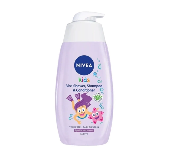 NIVEA KIDS 3 IN 1 SHOWER & SZAMPOO ГЕЛЬ ДЛЯ МЫТЬЯ ТЕЛА И ВОЛОС BERRY 500МЛ