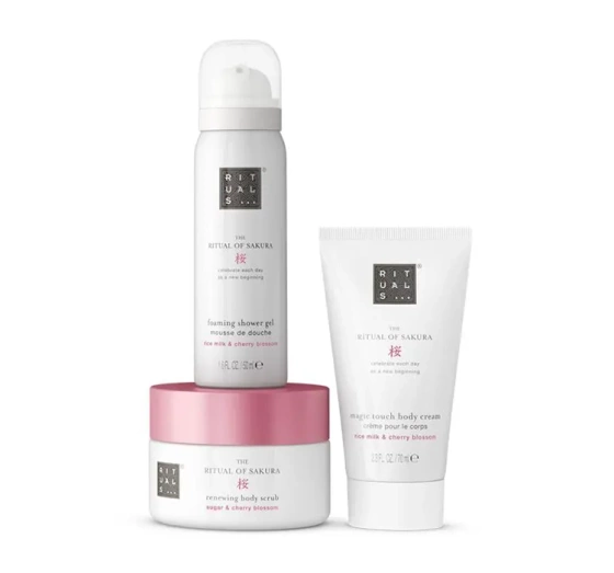 Rituals The Ritual Of Sakura набір мінікосметики для тіла пінка для душу + скраб + крем для тіла