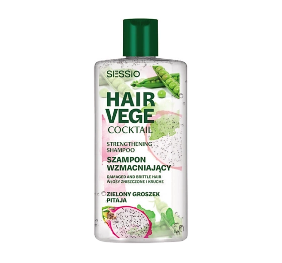 Sessio Hair Vege Cocktail укрепляющий шампунь для волос зеленый горошек питая 300 г
