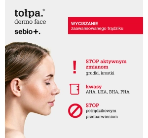TOŁPA DERMO FACE SEBIO ГЕЛЬ ДЛЯ МИТТЯ ОБЛИЧЧЯ 2 КИСЛОТИ AHA + LHA 195МЛ